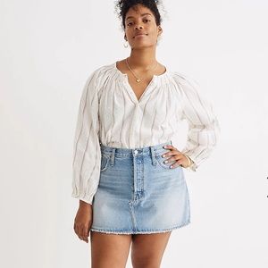 Madewell Rigid Denim Relaxed Mini Skirt in Northdale Wash, size 28